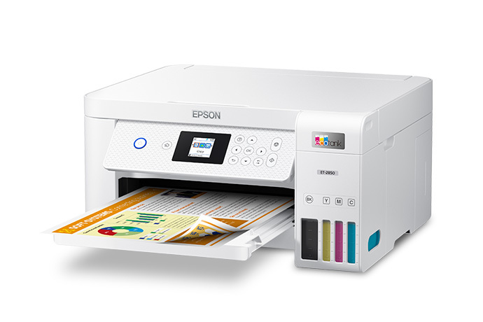 Epson EcoTank ET-2850 left output view image for Burgiss Waring office electronics guidance