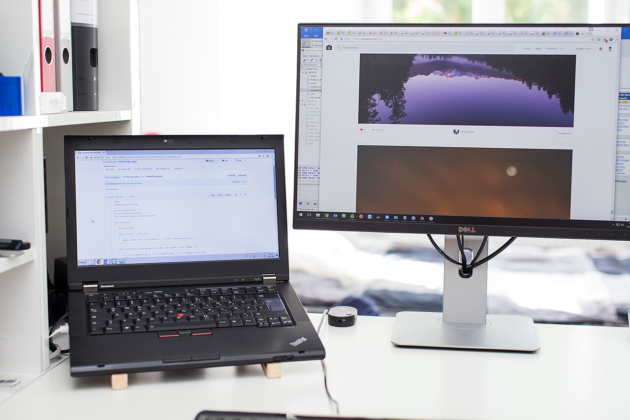 Office workstation used for support and documentation review